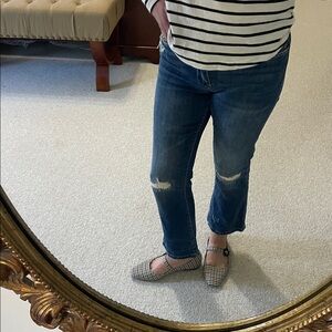 Blank NYC Blue Distressed Straight-Leg Jeans